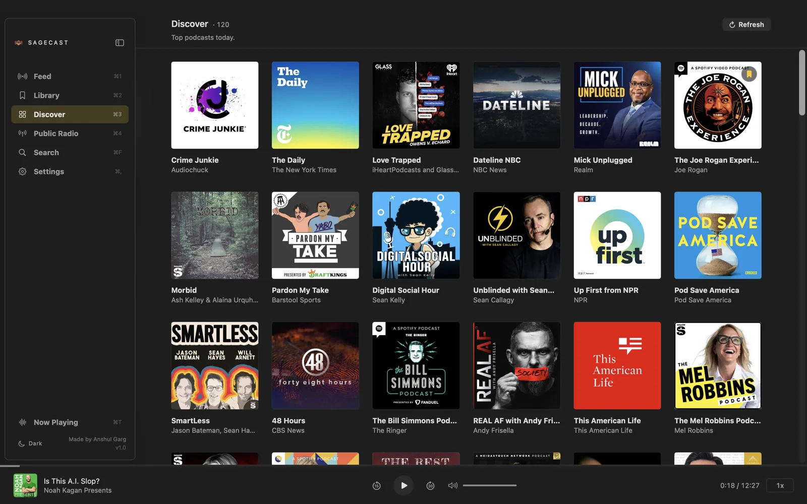 Discover top podcasts